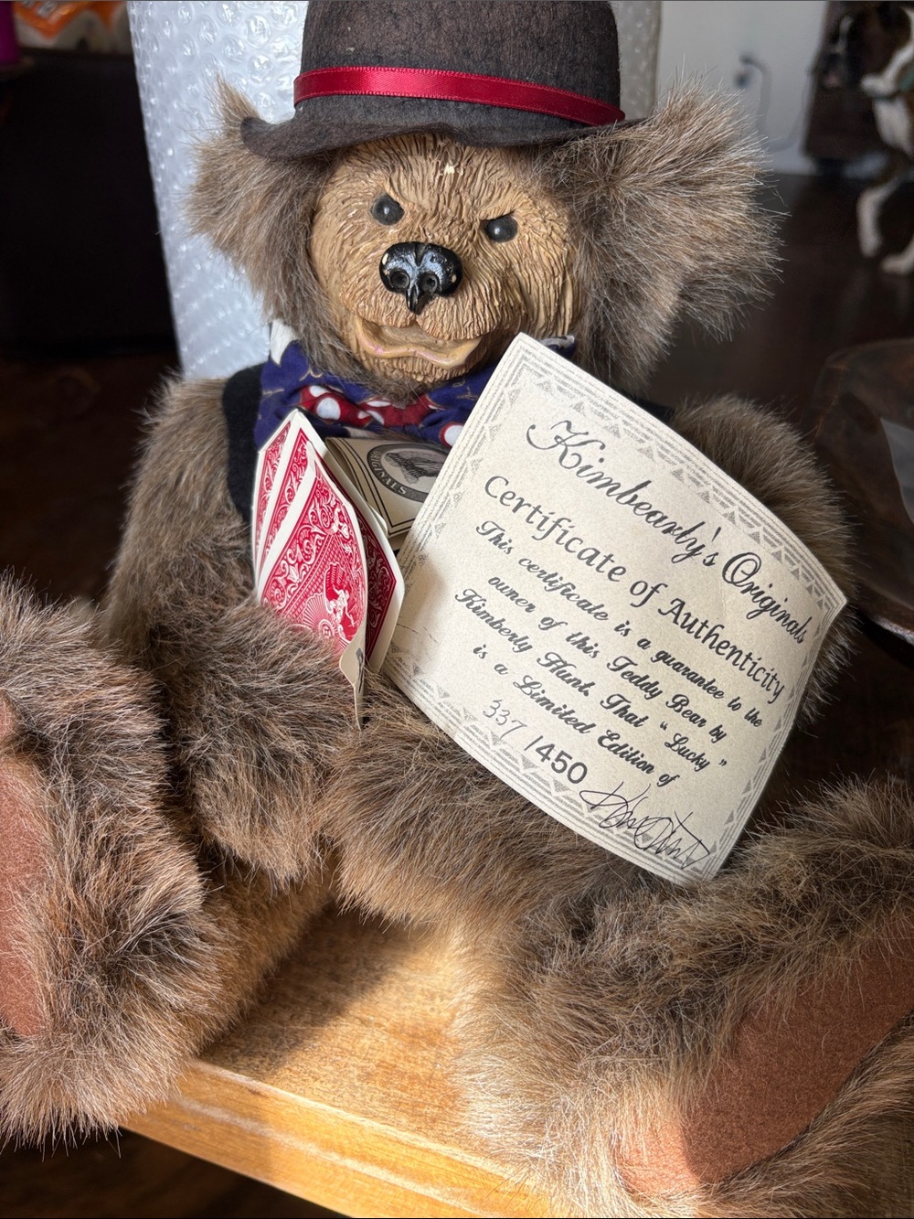 Vintage Kimberly’s original Brown Plush Bear with Certificate
